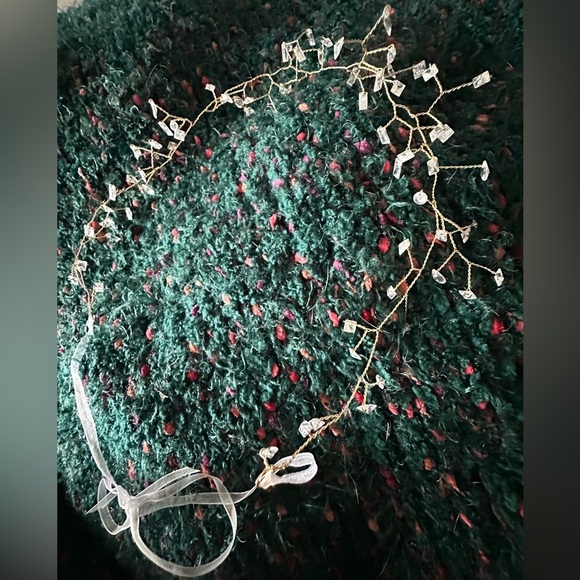 Anthropologie Jordenna Bridal Halo Headpiece NWOT Romantic Pearl Hairpiece main image 13